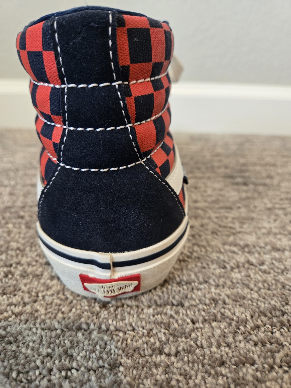 VANS Sk8-Hi Pro Blue/Red Check High Top Lace Up Suede Skate Sneakers Y2K - Picture 8 of 12